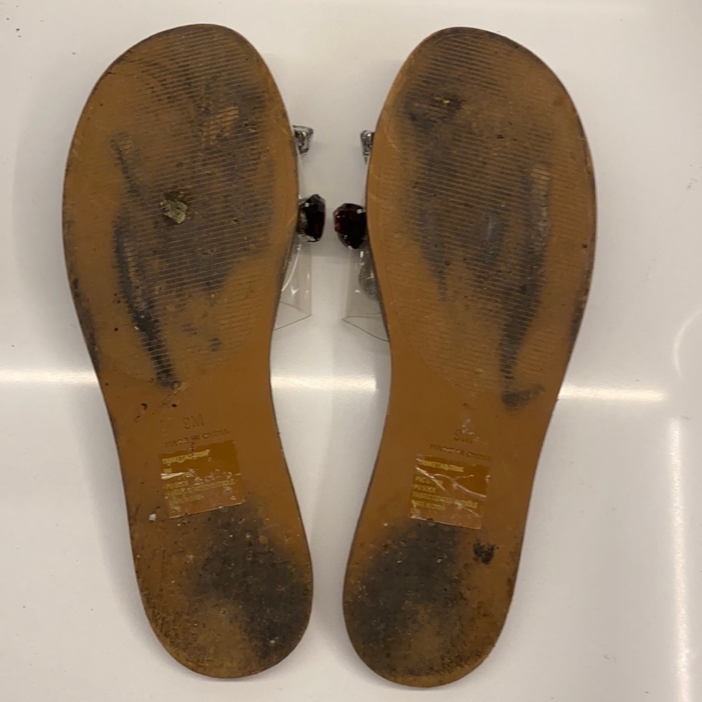 Aqua Trinket Embellished Slide Sandals - Picture 8 of 8